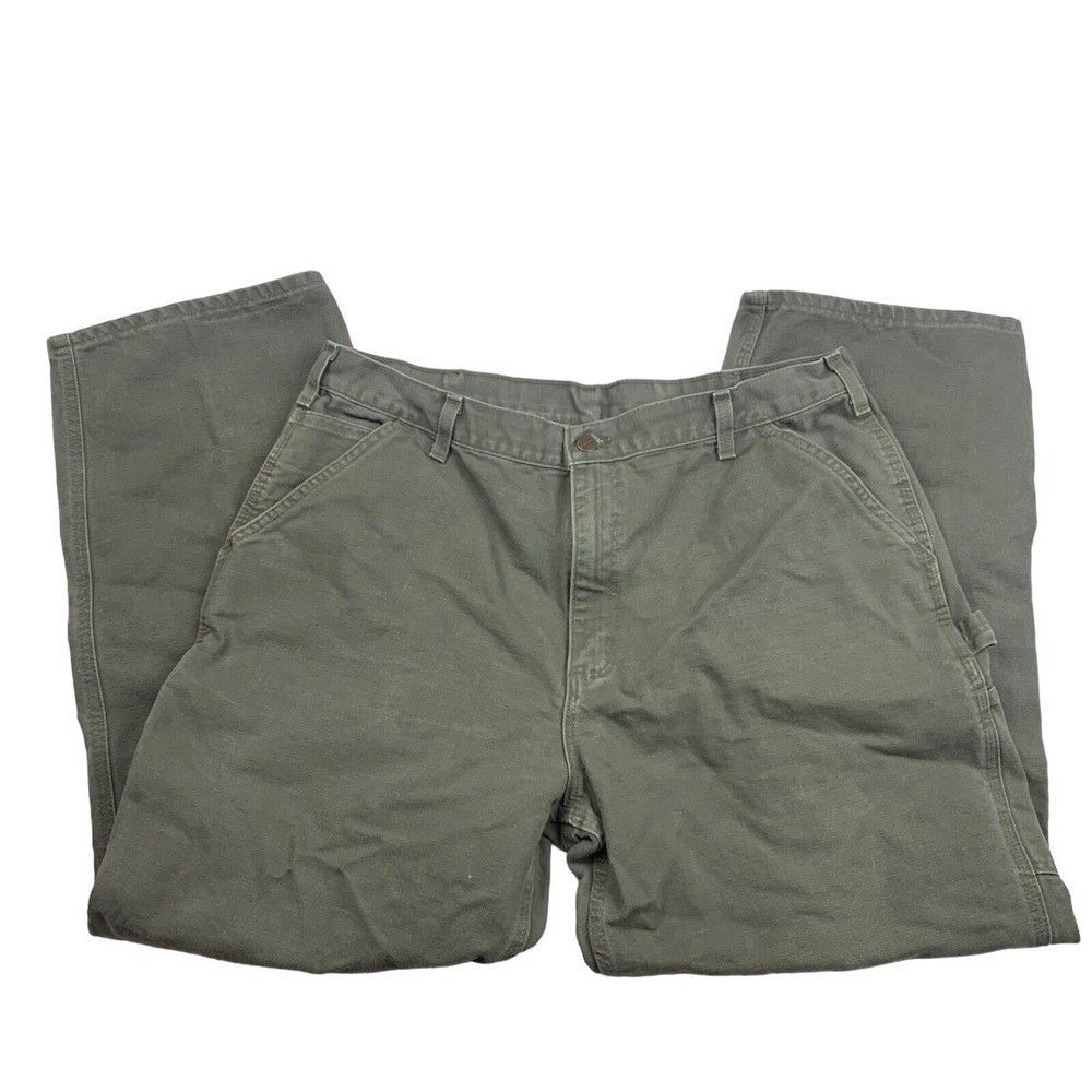 Carhartt Men's Carpenter Pants Size 40x30 Green Moss Original Dungaree Fit Work